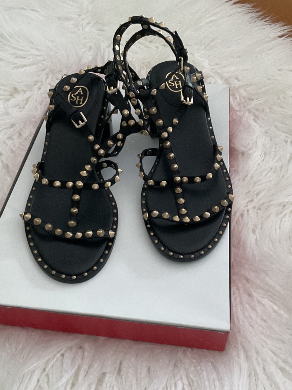 Ask Studded Gladiator Sandals